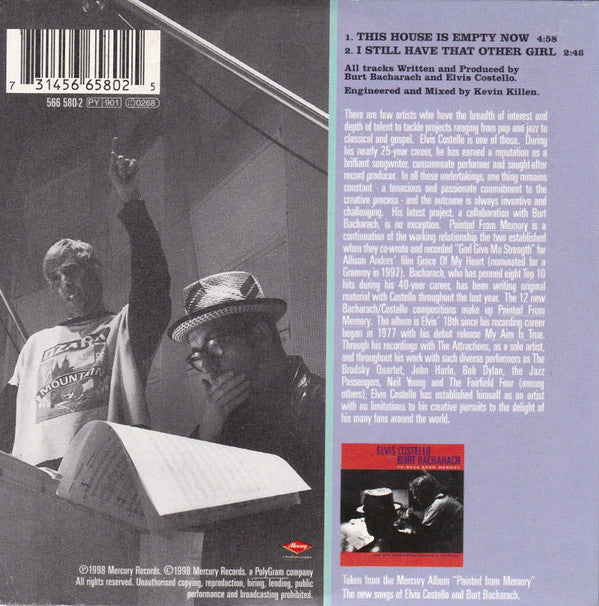 Elvis Costello With Burt Bacharach : This House Is Empty Now (CD, Single)