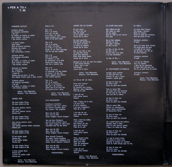 Toni Montané : Tindrem Estius (LP, Album)