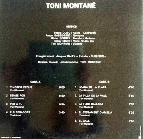 Toni Montané : Tindrem Estius (LP, Album)