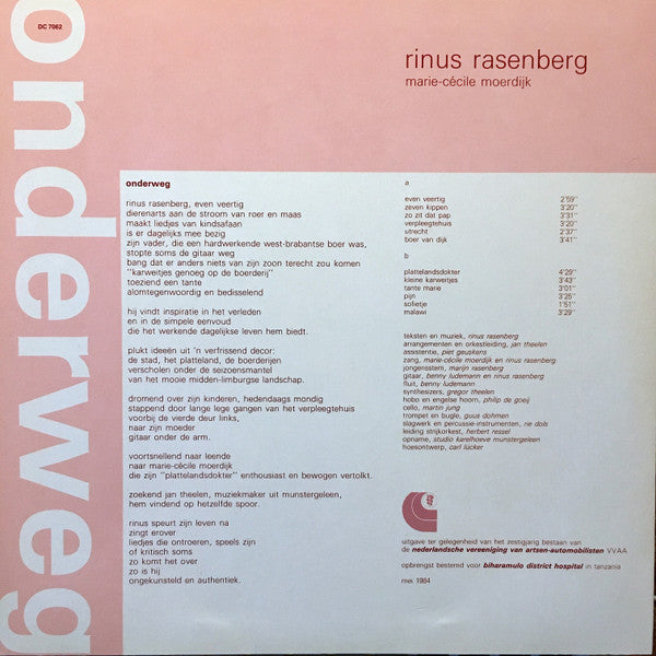 Rinus Rasenberg, Marie-Cécile Moerdijk : Onderweg (LP, Album)