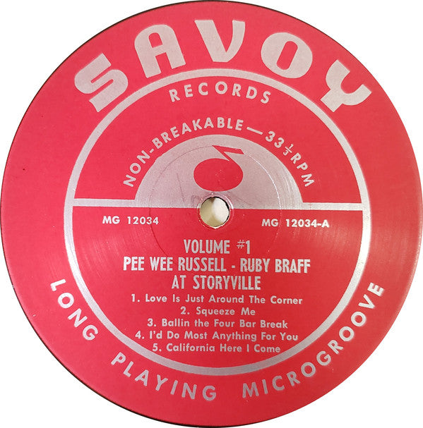 Pee Wee Russell / Ruby Braff : Jazz At Storyville Vol. 1 (LP, Album, Mono)