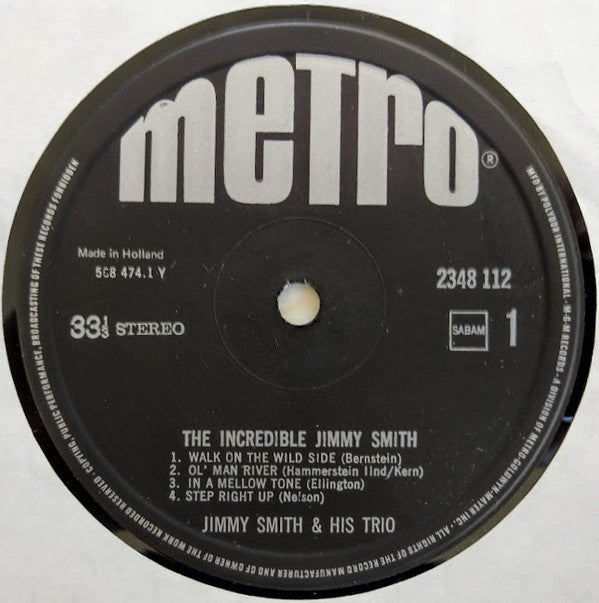 Jimmy Smith : The Incredible Jimmy Smith (LP, Album, RE)