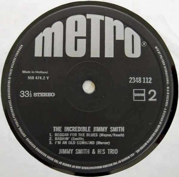 Jimmy Smith : The Incredible Jimmy Smith (LP, Album, RE)