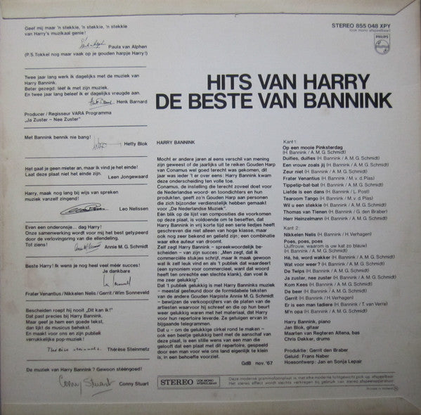 Harry Bannink : Hits Van, De Beste Van (LP, Album)