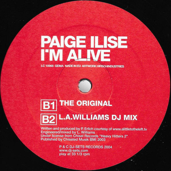Paige Ilise : I'm Alive (12")