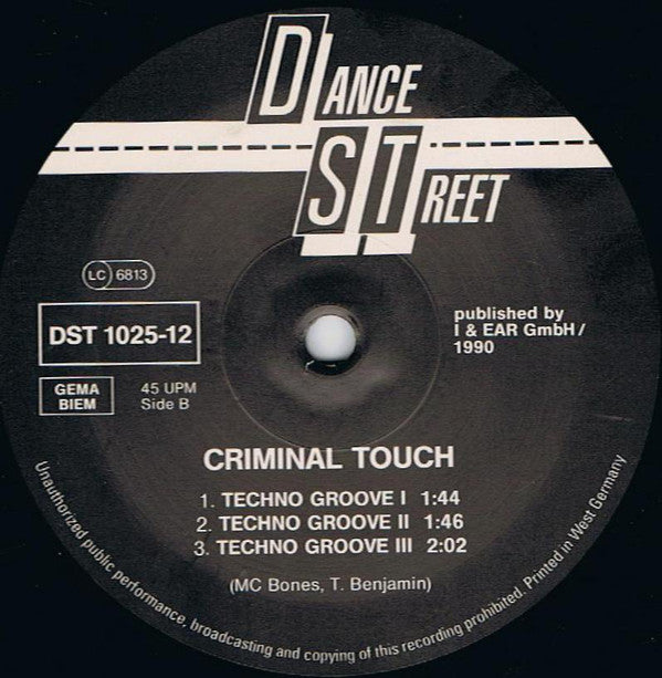 Criminal Touch : Techno Computer 1 (12")