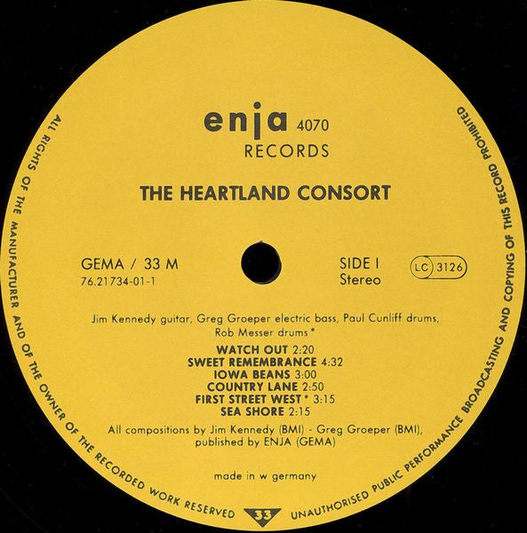 The Heartland Consort : The Heartland Consort (LP, Album)