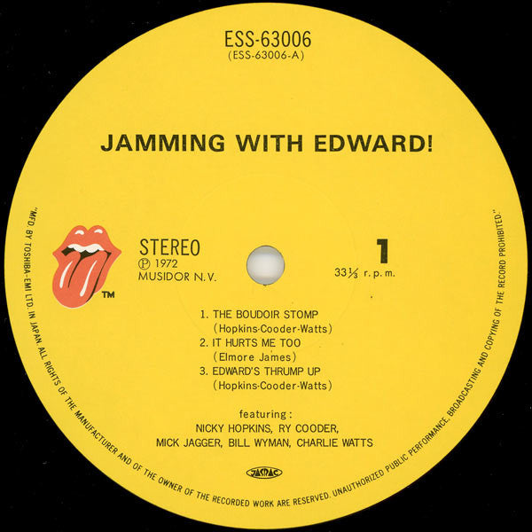 Nicky Hopkins, Ry Cooder, Mick Jagger, Bill Wyman, Charlie Watts : Jamming With Edward! (LP, Album, RE)