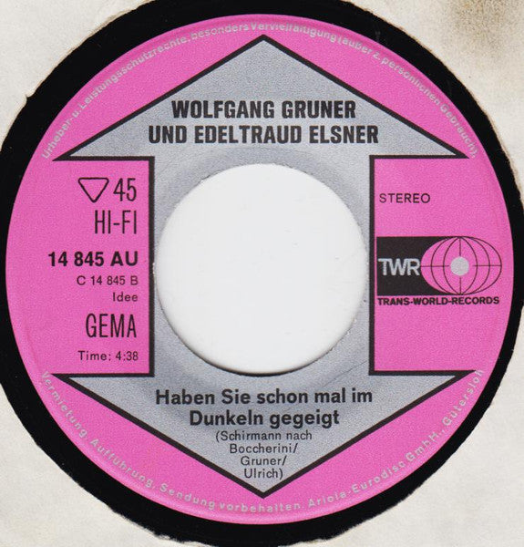 Wolfgang Gruner Und Edeltraud Elsner* : In The Wintertime (7", Single)