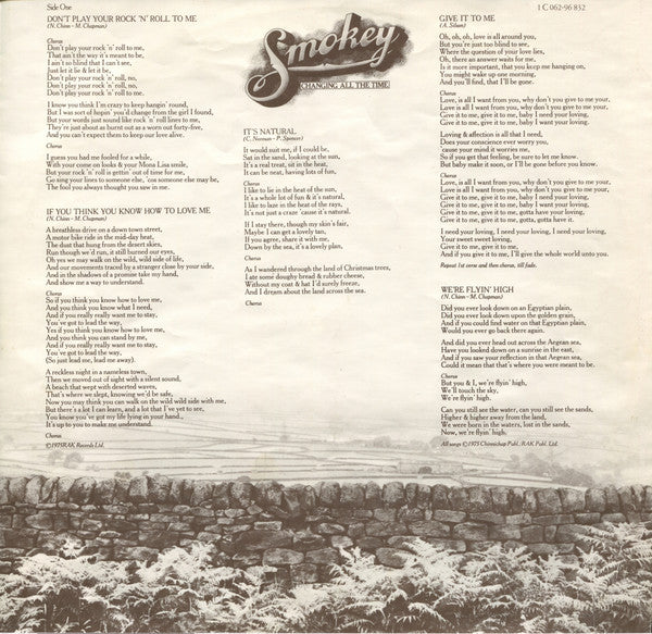 Smokey* : Changing All The Time (LP, Album)