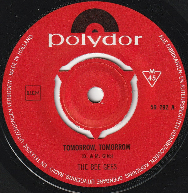 Bee Gees : Tomorrow Tomorrow (7", Single, Mono)