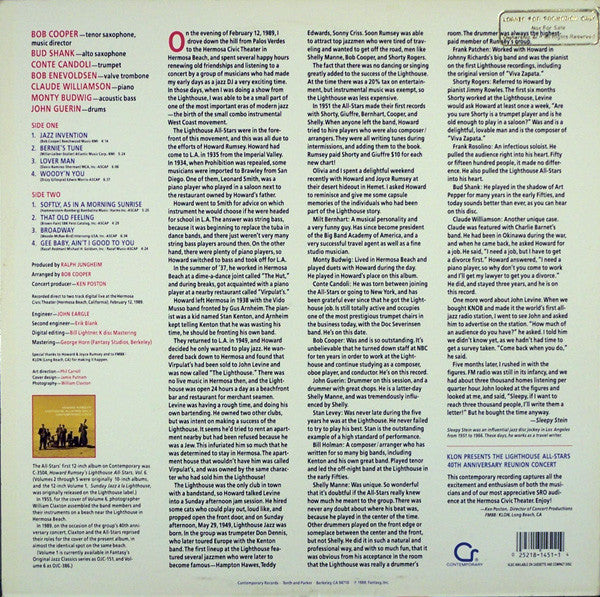 Howard Rumsey's Lighthouse All-Stars : Jazz Invention (40th Anniversary Reunion Concert) (LP, Album)