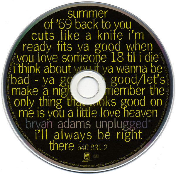 Bryan Adams : Unplugged (CD, Album)
