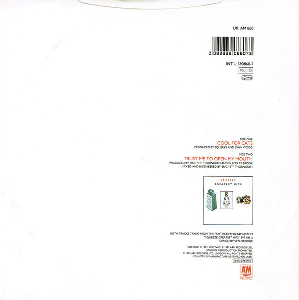 Squeeze (2) : Cool For Cats (7", Single)