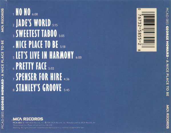 George Howard : A Nice Place To Be (CD, Album)
