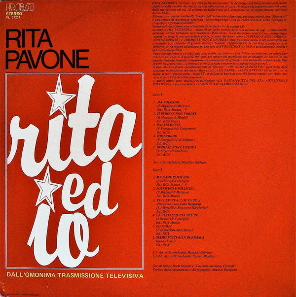 Rita Pavone : Rita Ed Io (LP, Album)