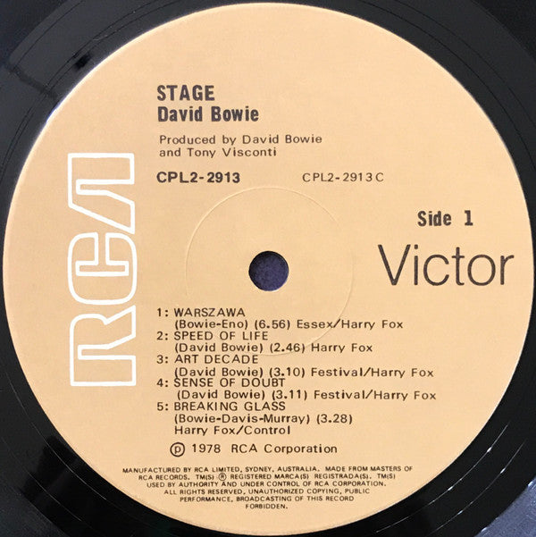 David Bowie : Stage (2xLP, Album, Gat)