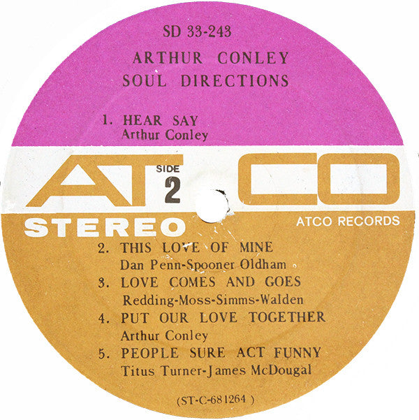 Arthur Conley : Soul Directions (LP, Album, Pre)