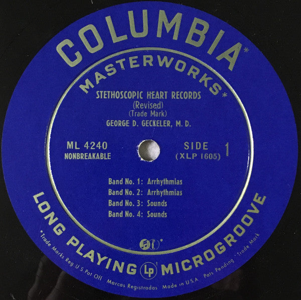 George David Geckeler M.D. : Stethoscopic Heart Records, Revised (LP, Album, Mono)
