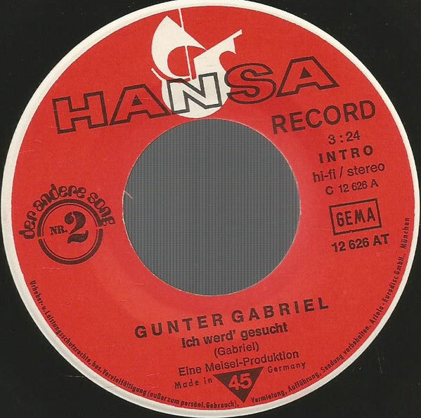 Gunter Gabriel : Ich Werd' Gesucht (7", Single)