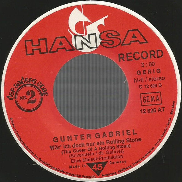 Gunter Gabriel : Ich Werd' Gesucht (7", Single)