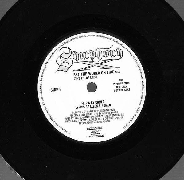 Dream Theater / Symphony X : Forsaken / Set The World On Fire (7", Promo)