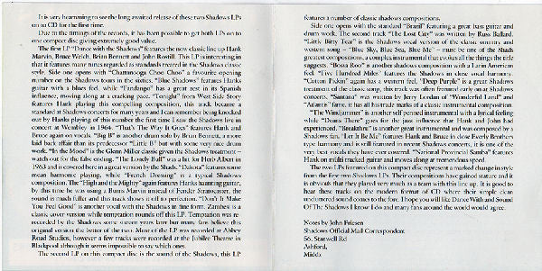 The Shadows : Dance With The Shadows/Sound Of The Shadows (CD, Album, Comp)