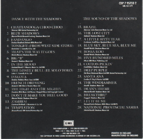 The Shadows : Dance With The Shadows/Sound Of The Shadows (CD, Album, Comp)