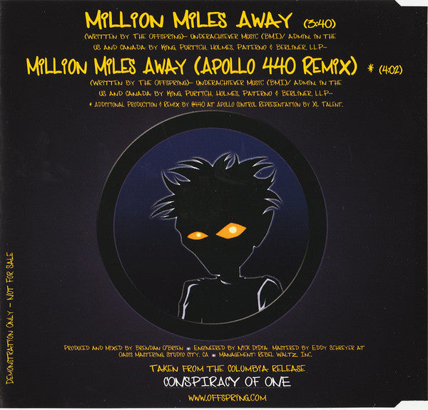 The Offspring : Million Miles Away (CD, Single, Promo)