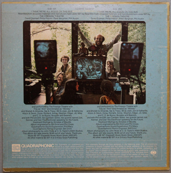 The Firesign Theatre : I Think We're All Bozos On This Bus (LP, Album, Quad, RE)