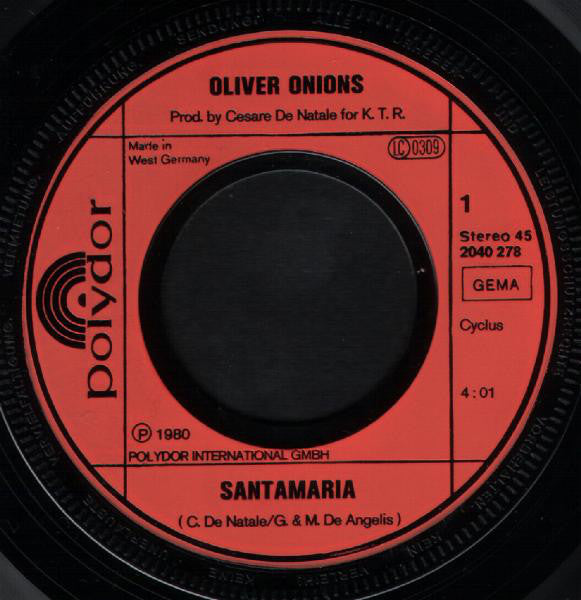 Oliver Onions : Santa Maria (7", Single)