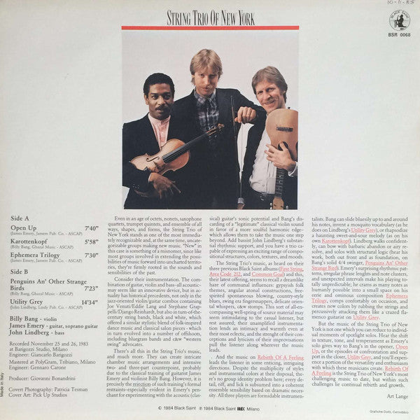 String Trio Of New York : Rebirth Of A Feeling (LP, Album)