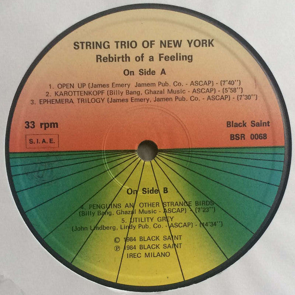String Trio Of New York : Rebirth Of A Feeling (LP, Album)