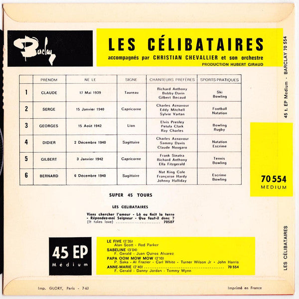 Les Célibataires : Le Five (7", EP)