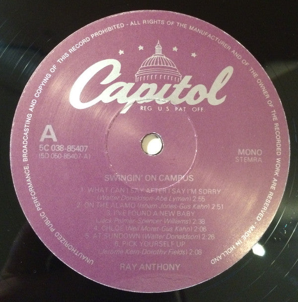 Ray Anthony : Swingin' On Campus! (LP, Mono)