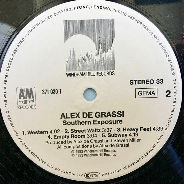 Alex De Grassi : Southern Exposure (LP)