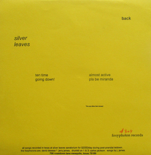 The Foxymorons : The Silver Leaves E.P. (7", EP, Num)