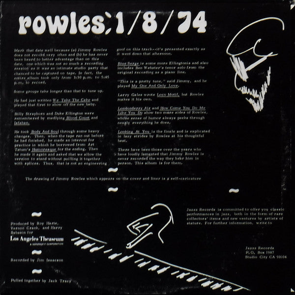 Jimmy Rowles : Jazz Is A Fleeting Moment (LP, Album)