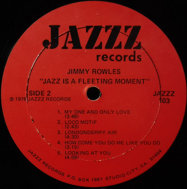 Jimmy Rowles : Jazz Is A Fleeting Moment (LP, Album)