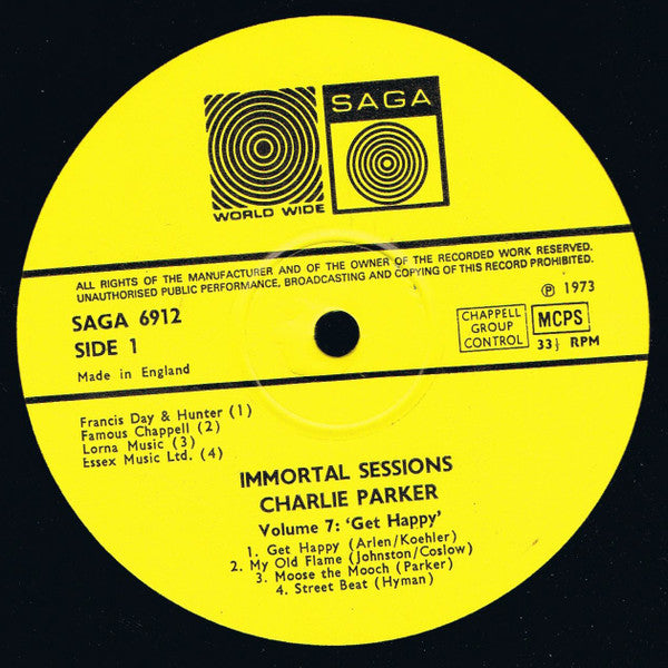 Charlie Parker : Volume 7: Get Happy (LP, Comp)
