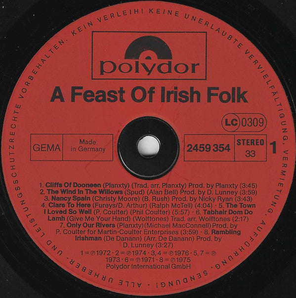 Various : A Feast Of Irish Folk (LP, Comp)