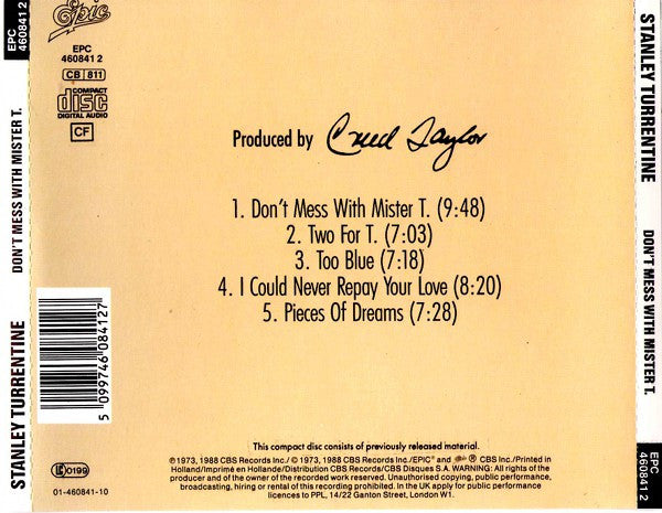 Stanley Turrentine : Don't Mess With Mister T. (CD, Album, RE, RM)