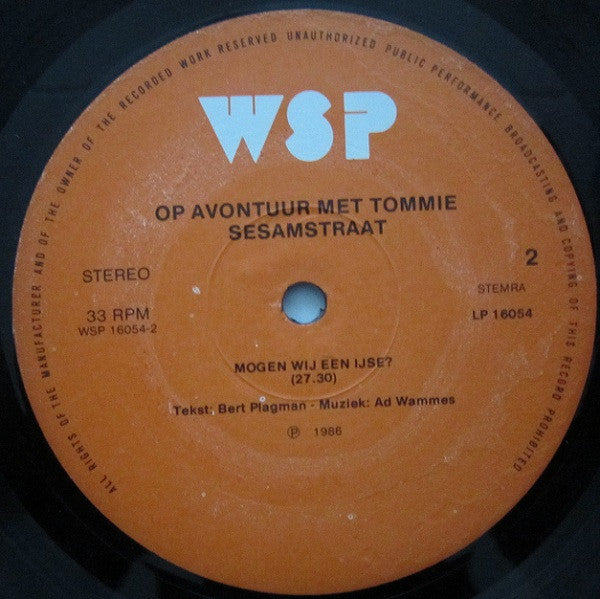 Sesamstraat : Op Avontuur Met Tommie (LP)