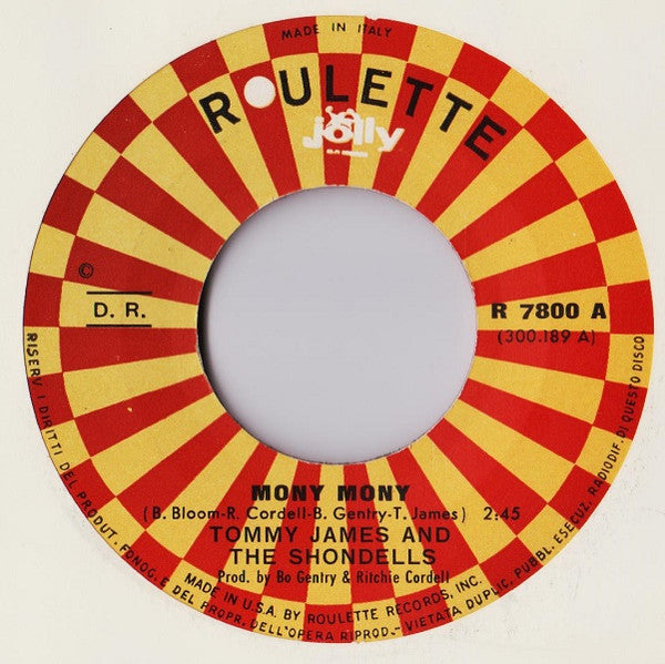 Tommy James & The Shondells : Mony Mony (7")