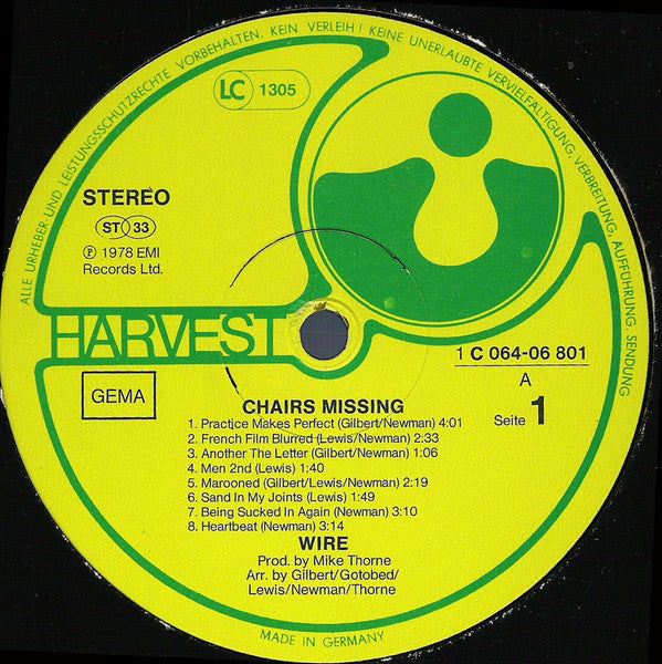 Wire : Chairs Missing (LP, Album)