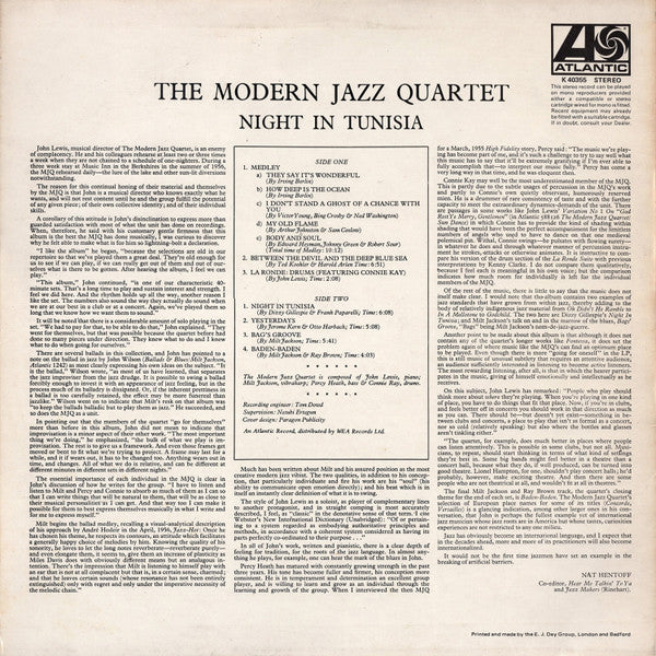 The Modern Jazz Quartet : Night In Tunisia (LP, RE)