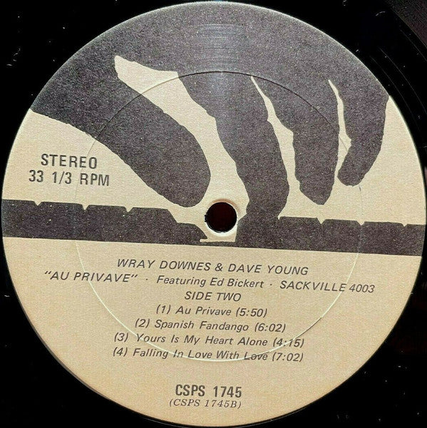 Wray Downes And Dave Young (3) Featuring Ed Bickert : Au Privave (LP, Album)