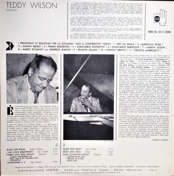Teddy Wilson : Jazz A Confronto 12 (LP, Album)
