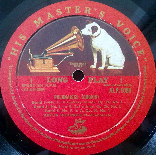 Frédéric Chopin Played By Arthur Rubinstein : Polonaises (LP)