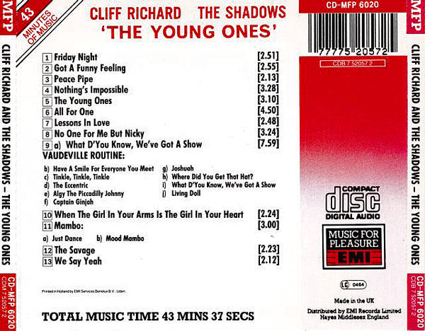 Cliff Richard & The Shadows : The Young Ones (CD, Album, RE)